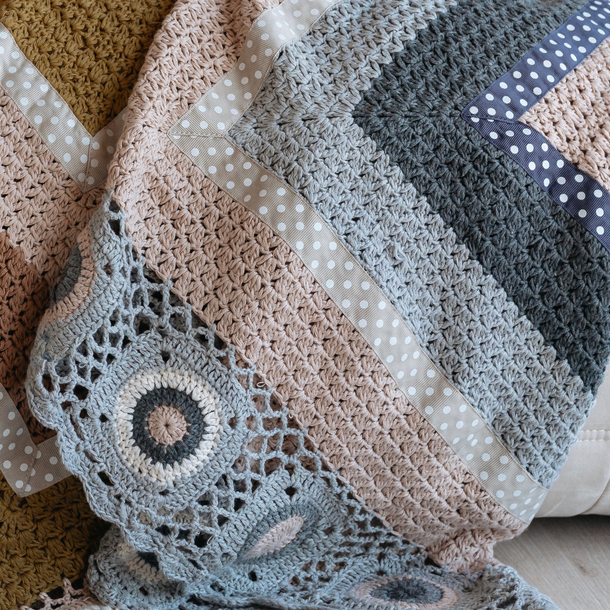 Grey and cream crochet blanket hotsell